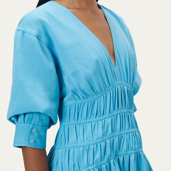 NEW Jonathan Simkhai Diem Gauze Bubble-Hem Minidress - Picture 5 of 9